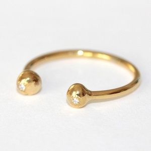 Set of 2 La Soula Gold Rings with Diamond Accents